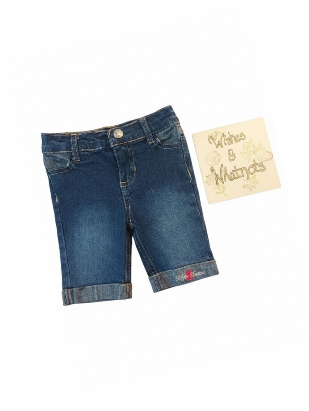 🔥5/$25🔥Apple Bottom Jeans Girls Dark Blue Denim Roll-Cuff Shorts